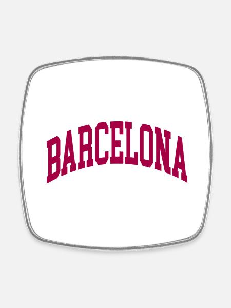 Barcelone - Magnet carré - blanc
