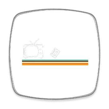 70's - Square fridge magnet - white - Front