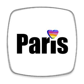 Paris - Europe - Magnet carré - blanc - Devant