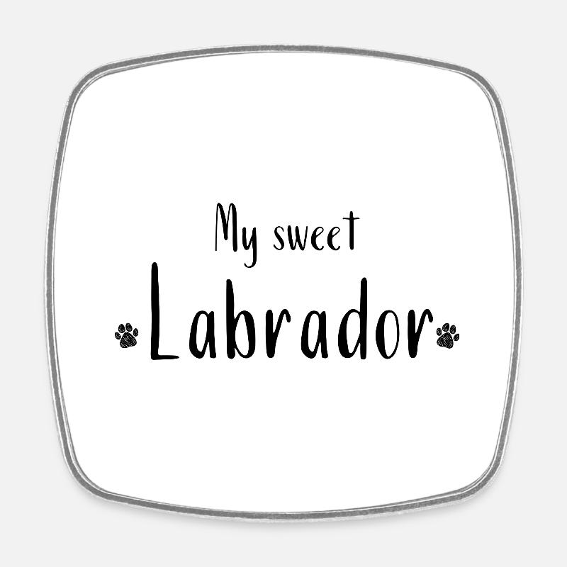 Labrador - Magnet carré - blanc