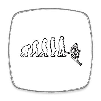 Skiing Christmas Ski Winter Sports Skiing - Square fridge magnet - white - Front