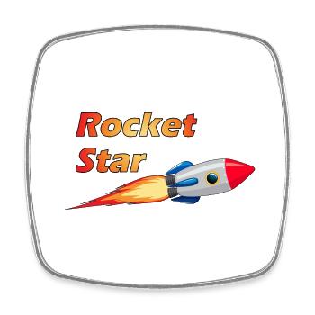 Rocket star - Magnet carré - blanc - Devant