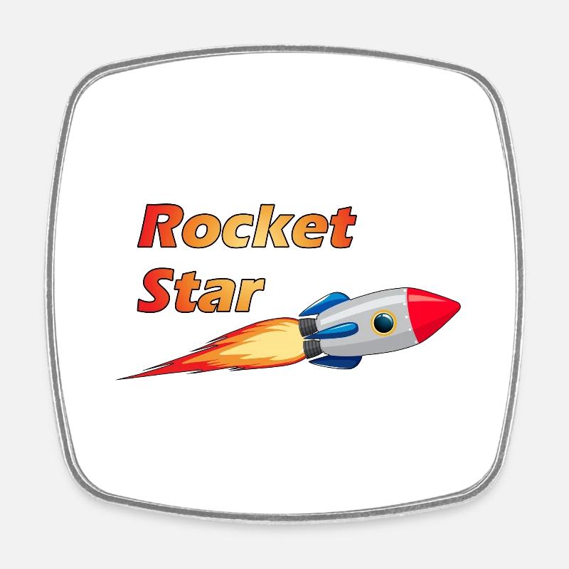 Rocket star - Magnet carré - blanc