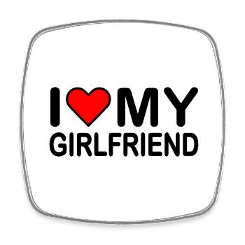 I love my girlfriend - Magnet carré - blanc - Devant
