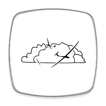 Glider Gliding Gliding Glider - Square fridge magnet - white - Front