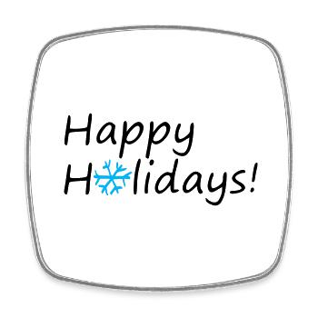 Happy Holidays - Viereckiger Kühlschrankmagnet - Weiß - Vorne