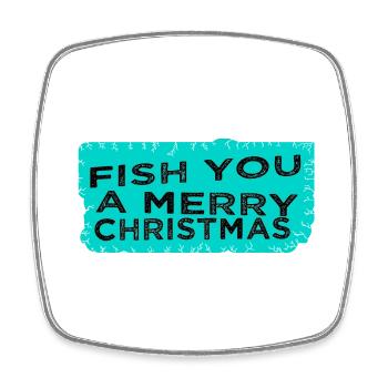 Dinosaur Moon Carolina Dork Fun Dinosaur Fishing - Magnet carré - blanc - Devant