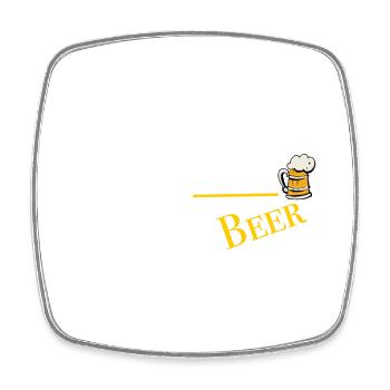 King of the Beer - Viereckiger Kühlschrankmagnet - Weiß - Vorne
