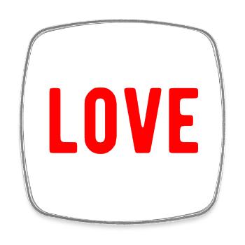 Amour Chers amis Amitié - Magnet carré - blanc - Devant