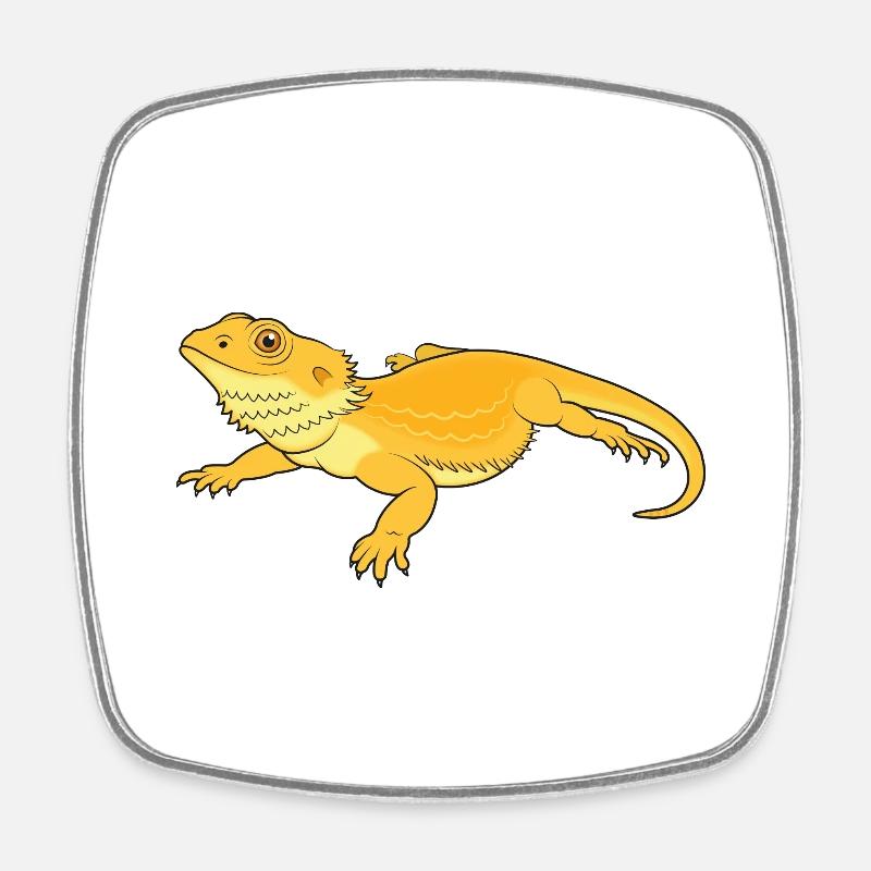 Beard agama take it easy - Square fridge magnet - white