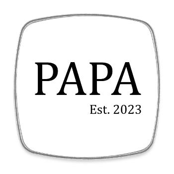 Papa est. 2023 - Viereckiger Kühlschrankmagnet - Weiß - Vorne