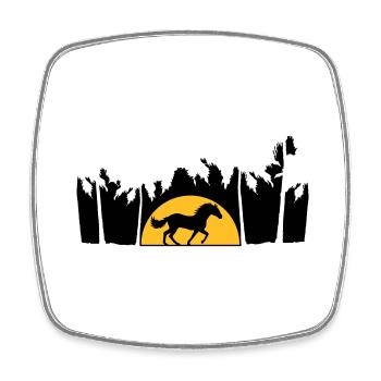 Palm Beach Sun Horse - Square fridge magnet - white - Front
