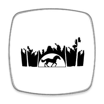 Beach Palm Sun Horse - Square fridge magnet - white - Front