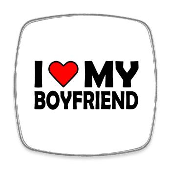 I love my boyfriend - Magnet carré - blanc - Devant