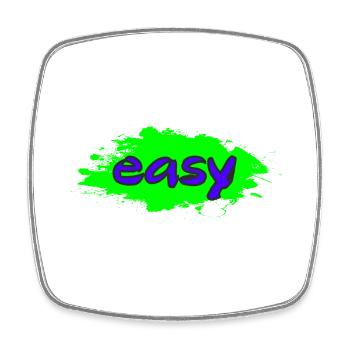 easy - Viereckiger Kühlschrankmagnet - Weiß - Vorne