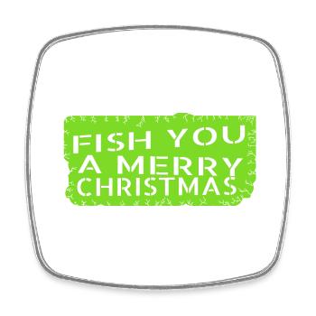 gift fish fishing boat love awesome funny - Square fridge magnet - white - Front