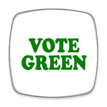 Vote green - Square fridge magnet - white - Front