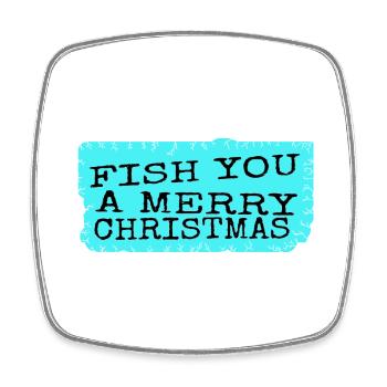 Bass Fishing Funny Animals Christmas Vacation - Square fridge magnet - white - Front