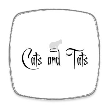 cats and tats Zitat - Viereckiger Kühlschrankmagnet - Weiß - Vorne