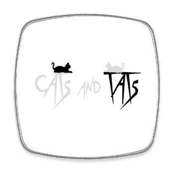 cats and tats Zitat - Viereckiger Kühlschrankmagnet - Weiß - Vorne