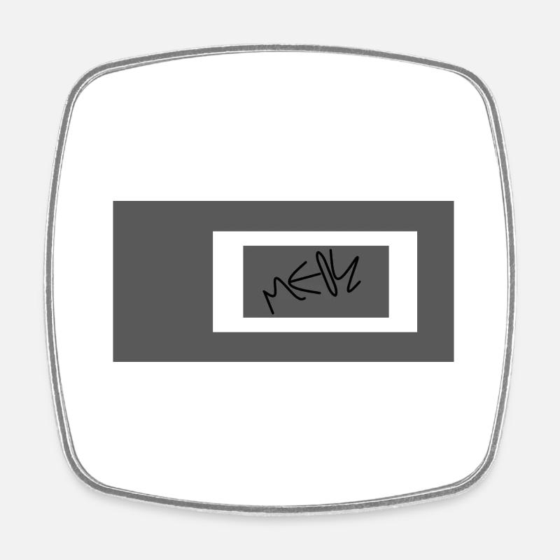 groovey meow - Square fridge magnet - white