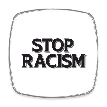 Stop au racisme noir - Magnet carré - blanc - Devant