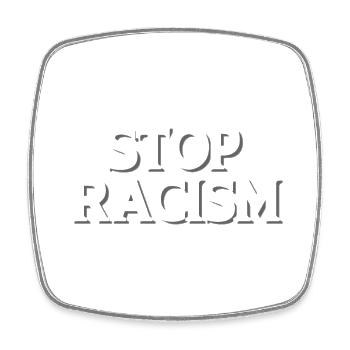 Stop au racisme blanc - Magnet carré - blanc - Devant