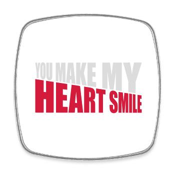 make my heart smile - Viereckiger Kühlschrankmagnet - Weiß - Vorne