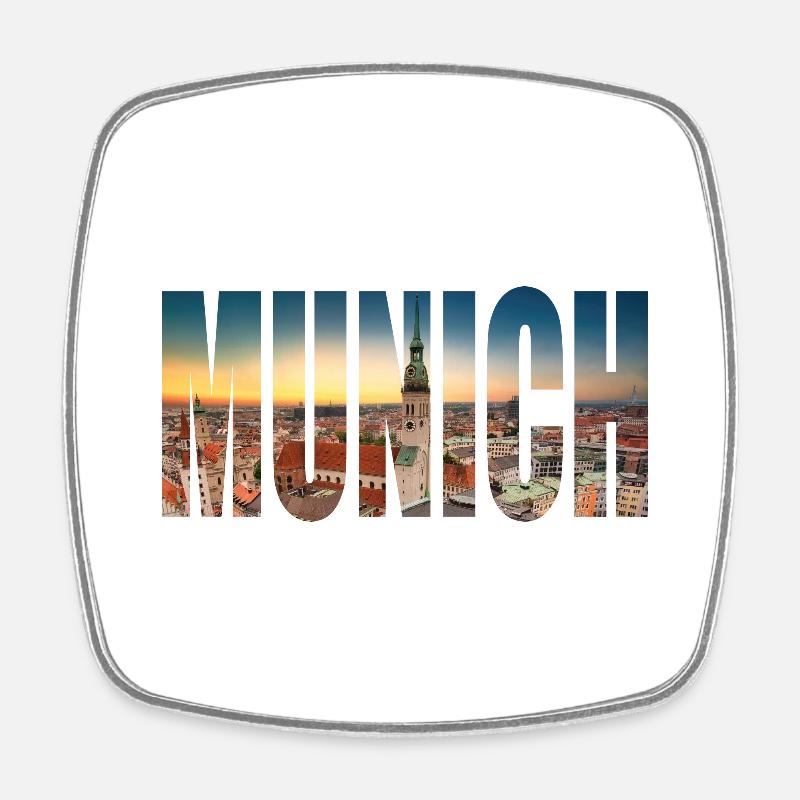 Munich MÜNCHEN - Viereckiger Kühlschrankmagnet - Weiß