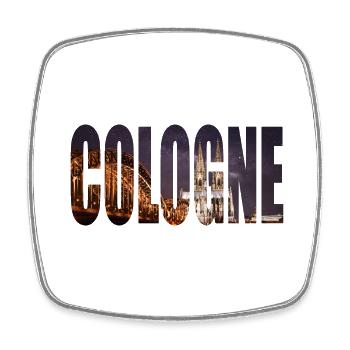 NUIT SKYLINE DE COLOGNE - Magnet carré - blanc - Devant