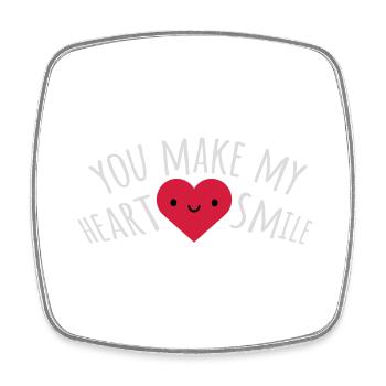 make my heart smile - Viereckiger Kühlschrankmagnet - Weiß - Vorne