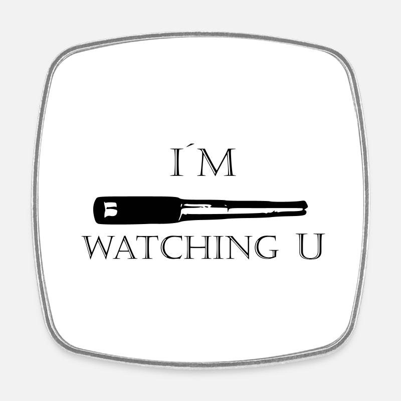In the watching u lettering - Square fridge magnet - white