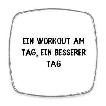 Workout am Tag - Viereckiger Kühlschrankmagnet - Weiß - Vorne