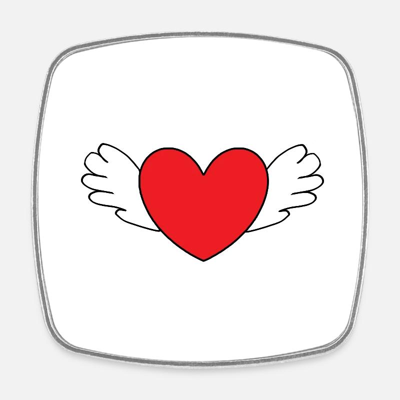Saint-Valentin cœur rouge, st.valentin - Magnet carré - blanc