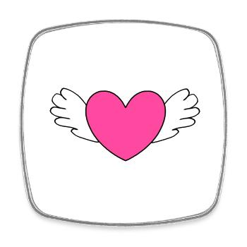 Saint-Valentin Cœur Rose, St. Valentin cadeau - Magnet carré - blanc - Devant