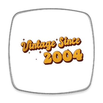 Vintage since 2004 19 Years Old - Groovy 19th - Square fridge magnet - white - Front