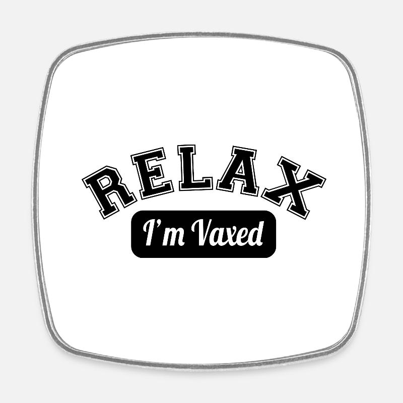 #Vaccinated - Square fridge magnet - white