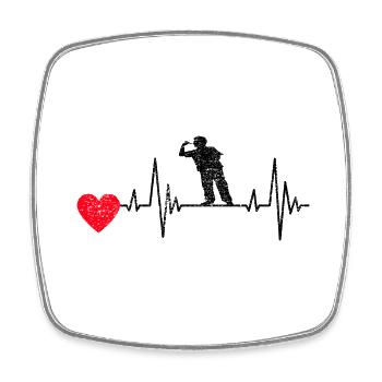 Dartpfeil Spieler Geschenk Dart Spruch Dartsport - Viereckiger Kühlschrankmagnet - Weiß - Vorne