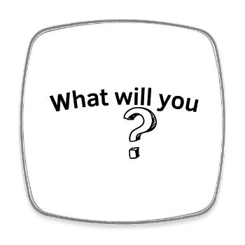 What do you want in English - Square fridge magnet - white - Front