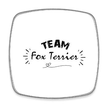 Team Fox terrier, idée cadeau pour ami des chiens - Magnet carré - blanc - Devant