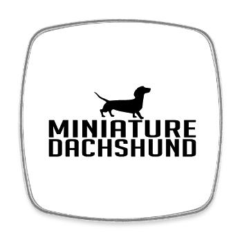 Teckel miniature Chien Race Chiens Wilsigns - Magnet carré - blanc - Devant