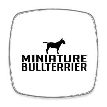 Bull Terrier miniature Race de chien Chiens Wilsigns - Magnet carré - blanc - Devant