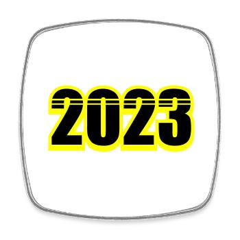 2023 Linie - Viereckiger Kühlschrankmagnet - Weiß - Vorne