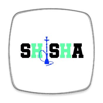 Shisha - Viereckiger Kühlschrankmagnet - Weiß - Vorne
