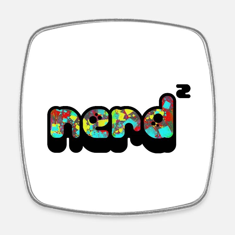 Nerd - Magnet carré - blanc