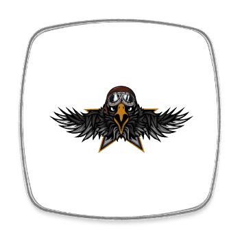 Eagle Wing Aille Royal Helm Biker Motorrad alt 80 - Viereckiger Kühlschrankmagnet - Weiß - Vorne