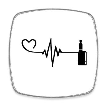 E-Zigarette Puls Herz Liebe - Viereckiger Kühlschrankmagnet - Weiß - Vorne
