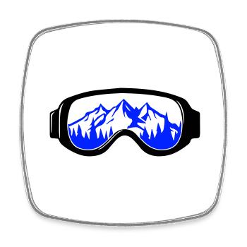 Lunettes de ski - Magnet carré - blanc - Devant
