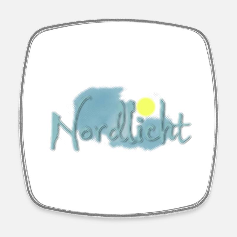 Nordlicht 20 - Viereckiger Kühlschrankmagnet - Weiß