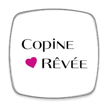 Copine rêvée - Magnet carré - blanc - Devant